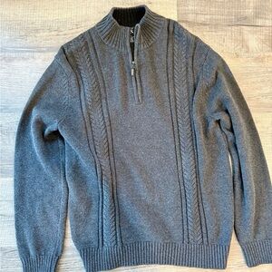 Calvin Klein Men's Charcoal Zip-Up Sweater